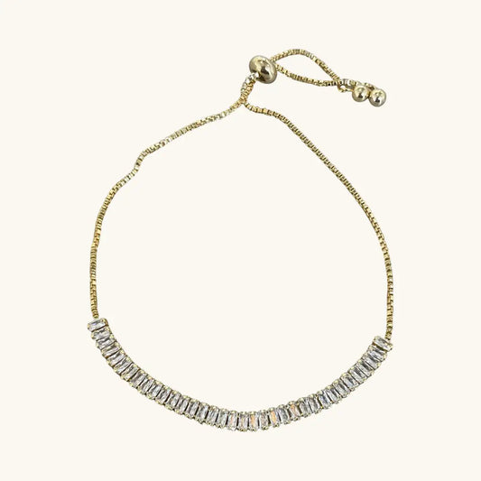Gold Baguette Crystal Slider Bracelet